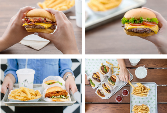 Shake Shack 经典美食:招牌牛肉堡、芝士蘑菇堡、波浪纹薯条