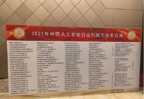 2025年中国人工智能行业创新力企业百强在上海发布  
