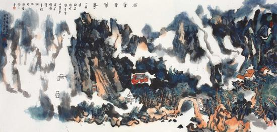 庄小尖 雁荡灵峰奇 142cm x 69cm 2018年 纸本设色
