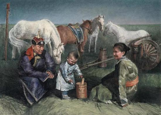 孙明 加拿大 春归希拉穆仁 水彩·粉画 77cm×107cm