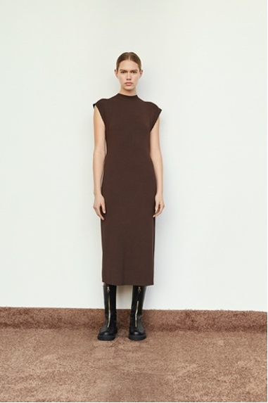 Cap Sleeve Rib Dress Crop 无袖罗纹针织连衣裙