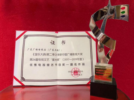 《国乐大典》第二季获26届电视文艺“星光奖”优秀电视综艺节目奖提名作品