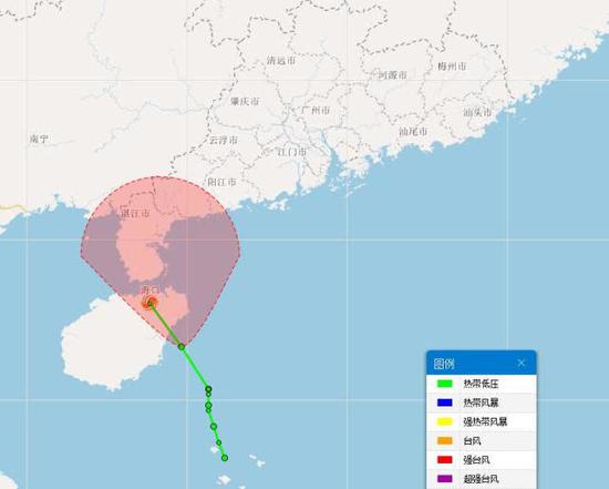 热带低压路径预报图