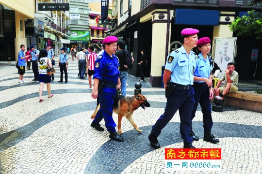 澳门街头。澳门保安司司长黄少泽表示,澳门治安总体稳定。C FP图