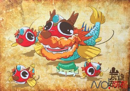 广府庙会展示广州新吉祥物原型鳌鱼寓意鱼跃龙门图