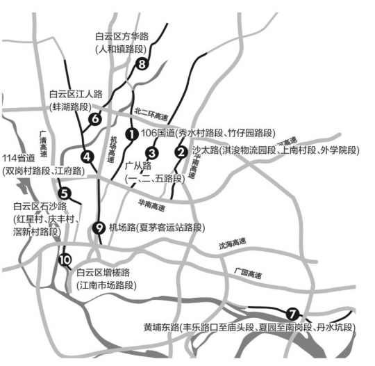 交警公布2015年十大交通事故路段