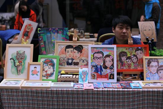 现场创意绘画人气高
