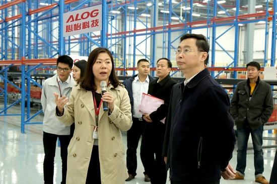 广州市长温国辉调研心怡科技自动化仓