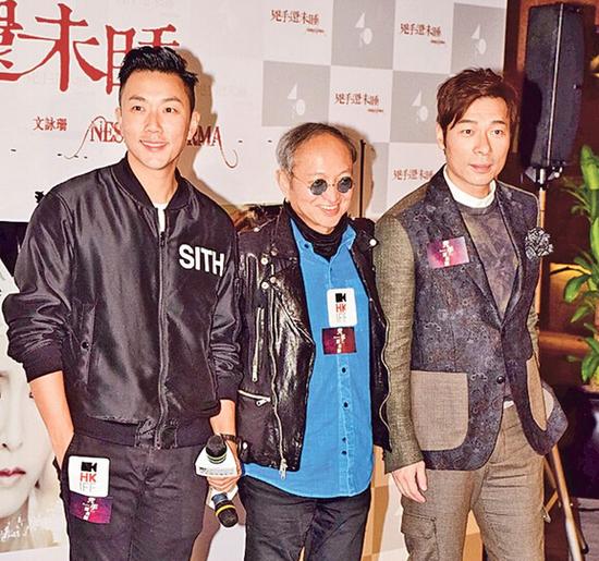 刘浩龙(左起)、黄柏高及许志安卖力为《凶手还未睡》宣传