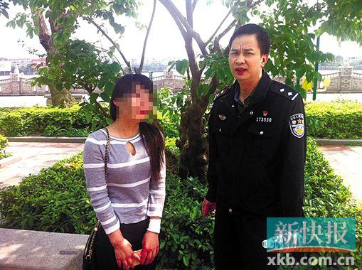 ■开平市潭江派出所民警成功劝阻轻生少女。(通讯员供图)