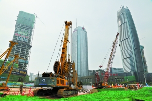 鸿福路站是东莞地铁1号线土建工程的首站。 广州日报记者卢政摄