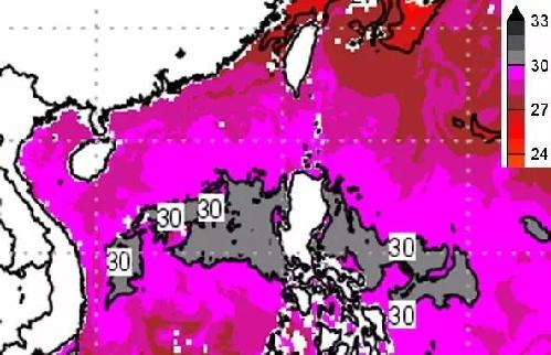 10月5日的海洋表面温度