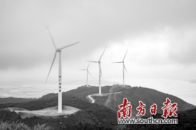 惠州首个风电项目——东山海风电场。南方日报记者 王昌辉 摄
