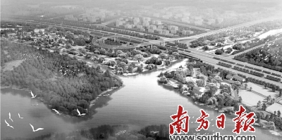 三河滨江湿地公园效果图。