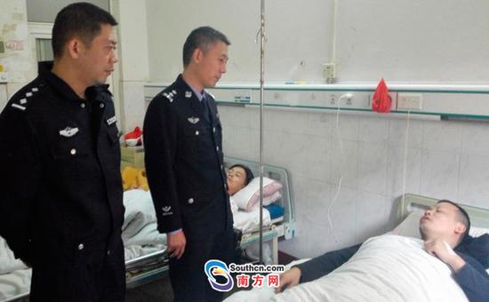 梅州市副市长、公安局长陈俊钦指派政治处、禁毒支队相关人员看望受伤民警。