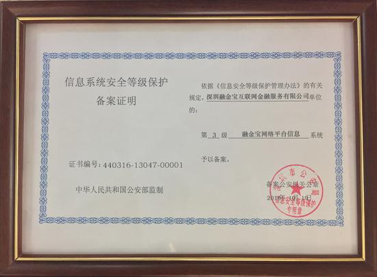 公安部等级保护备案证明