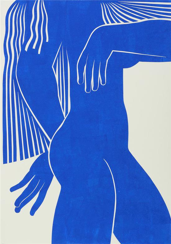 韦潞 Wei Lu《蓝之六 Blue No.6》剪纸 Paper-cut 79x56cm 2016