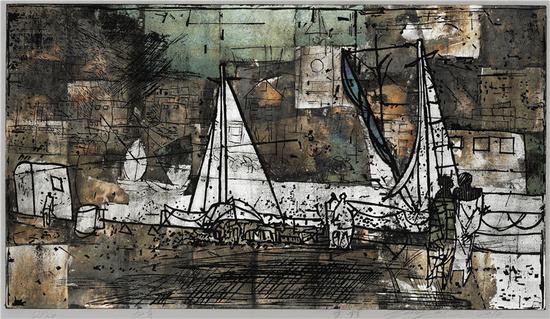 齐喆 Qi Zhe《九月 September》油印套色木刻 Multi-colored woodcut 52x92cm 2014