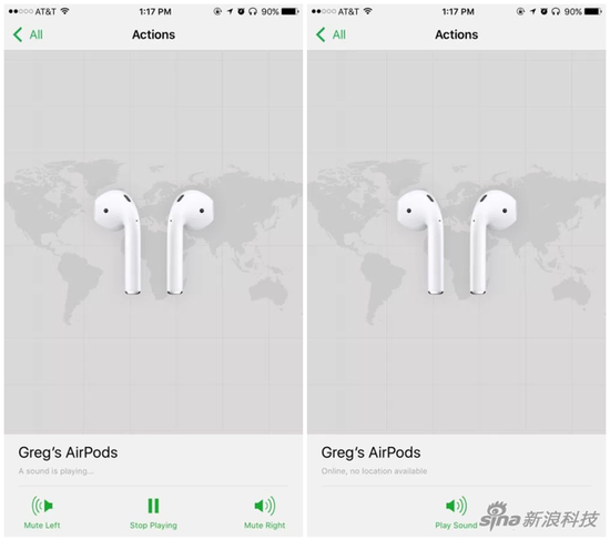 find my iPhone中加入对AirPods的支持