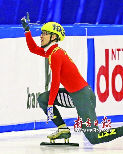 武大靖是中国队在平昌冬奥会上的冲金人物之一.新华社发