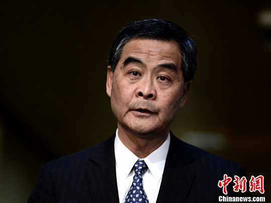 资料图:梁振英。中新社记者 谭达明 摄