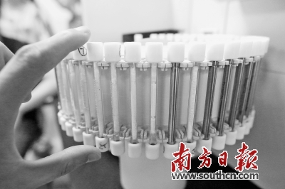家具甲醛超标维权要先检测,图为专业检测吸管。胡国球 摄