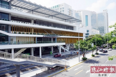 即将启用的岭南大道交通公交枢纽站。珠江时报记者/谭兼之摄