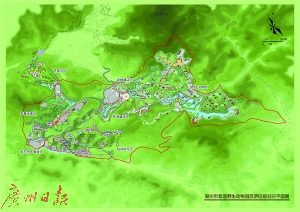 潮州市紫莲野生动物园旅游区规划总平面图。