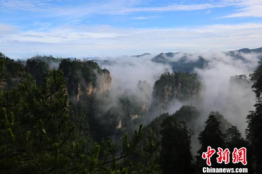 张家界武陵源云雾缭绕(资料图) 吴勇兵 摄