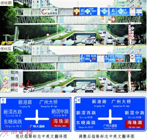 广州道路交通标识将统一规格 并统一路名翻译