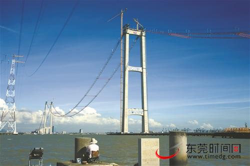 1688米跨径的坭洲水道桥为钢箱梁悬索桥，跨径世界第一 粤交集宣供图