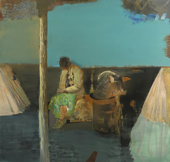 李明昌《温和与劳作NO.1》165×150cm 布面油画 2014年