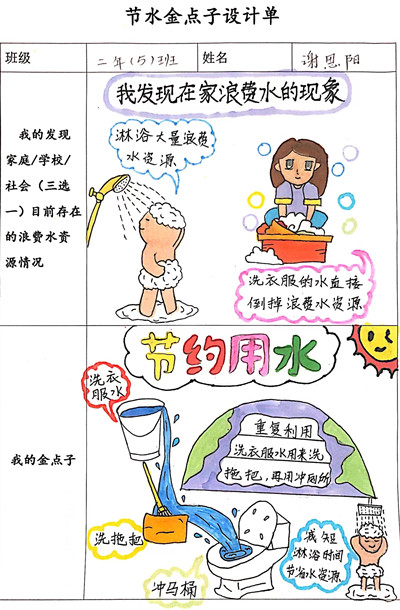 学生提出的节水金点子