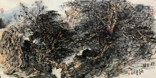 宋陆京《秋景图》69cm×138cm 纸本设色.jpg