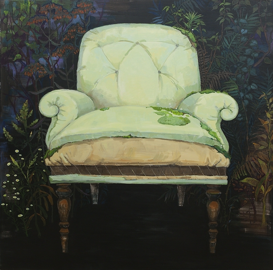 《你离开后的一个月一直下雨 It has been raining for a month since you left》布面丙烯 Acrylic on canvas 120x120cm 2019