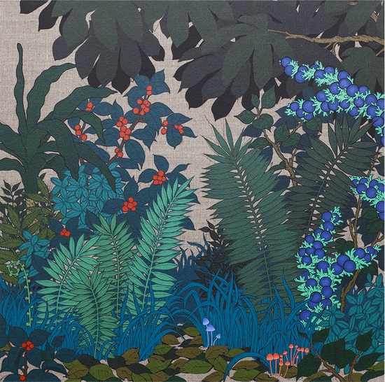 《虫鸣 Insects Chirp》布面丙烯 Acrylic on canvas 50x50cm 2019