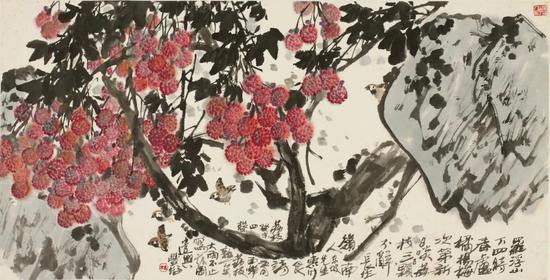 《罗浮山下四时春》| 137.5cm×70cm | 纸本设色