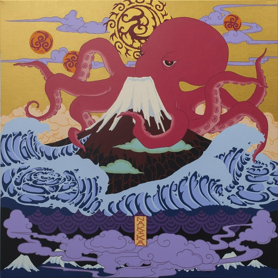 《章鱼神NAKIKA Octopus Nakika》布面丙烯 Acrylic on canvas 80x80cm 2016