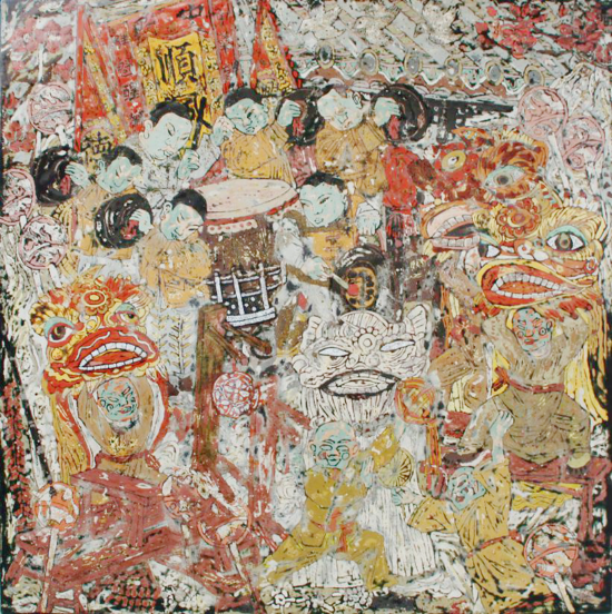 入选第十三届全国美术作品展作品《飘色》