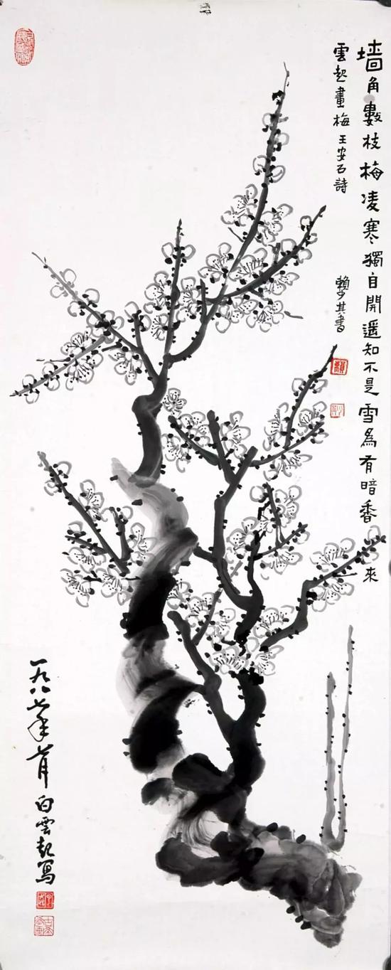 題白雲起畫梅 | 尺寸:99×41cm
