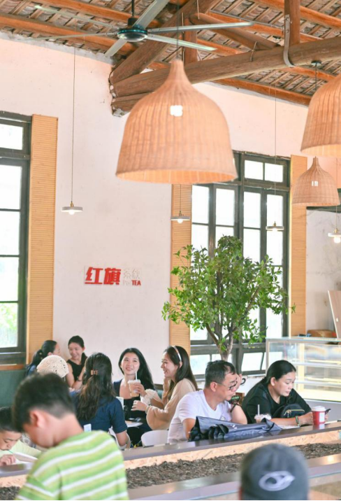 红旗茶厂内红砖墙、旧厂房变为“网红”打卡点。 曾亮超 摄