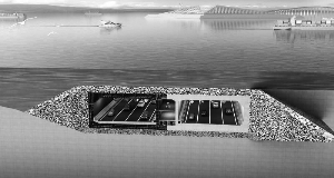 双向八车道海底沉管隧道剖面图。通讯员供图