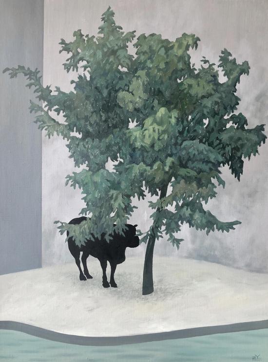 《共处 Coexistence》布面油画 Oil on canvas 80×60cm 2020