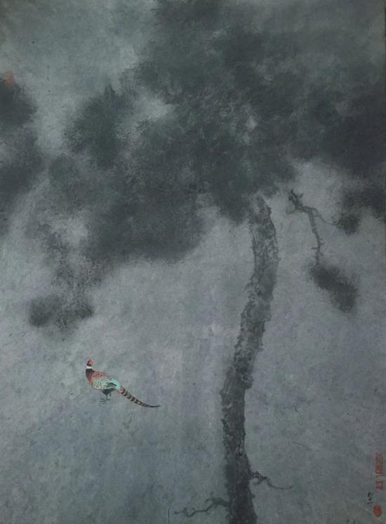 松鸣|45x36cm|纸本水墨