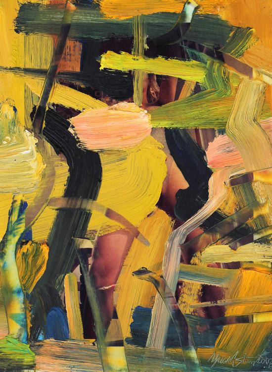 袁佐 Yuan Zuo《色彩游戏-201406 Color Game-201406》纸本油画 Oil on paper 27.5x20.5cm 2014