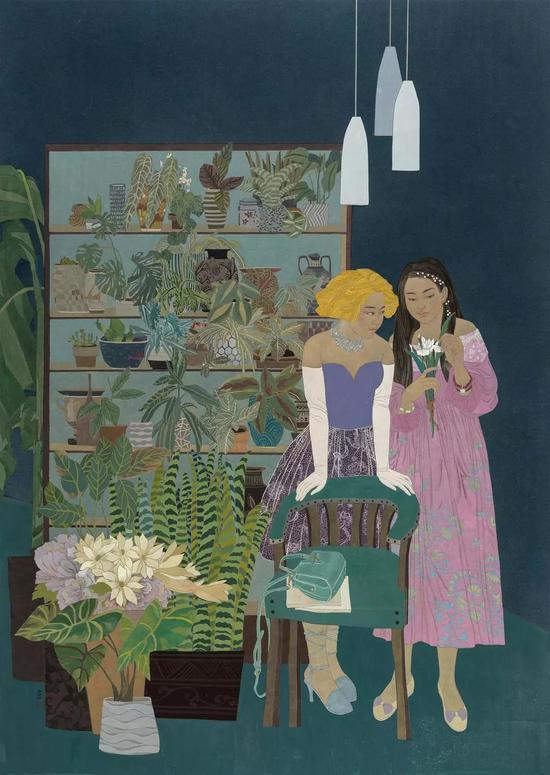 刘乔乔 美国 盛世芳华 中国画 240cm×174cm