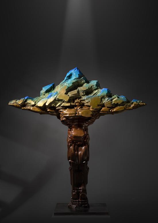 李雄《愚公移山》80x30x80cm 铜 2019