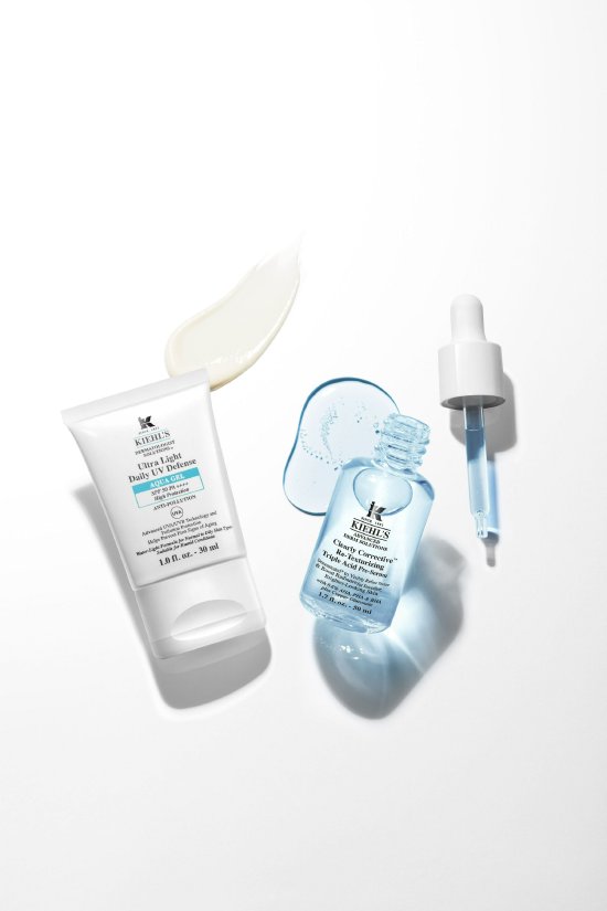 ▲Kiehl‘s 科颜氏‘嫩肤溜溜瓶’+ Kiehl’s科颜氏水感防晒隔离乳