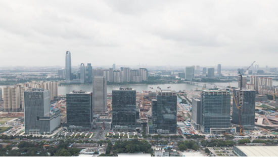 建设中的广州国际金融城航拍图