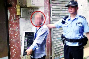 警方成功抓捕嫌疑人(左)。信息时报记者 梁钜聪 摄
